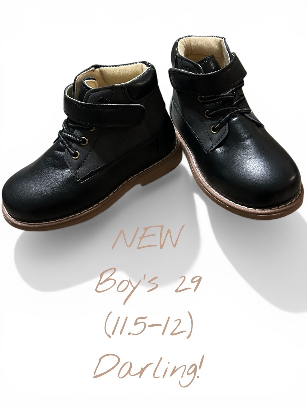 NEW! Classic Black Boys' Ankle Boots - Brand
